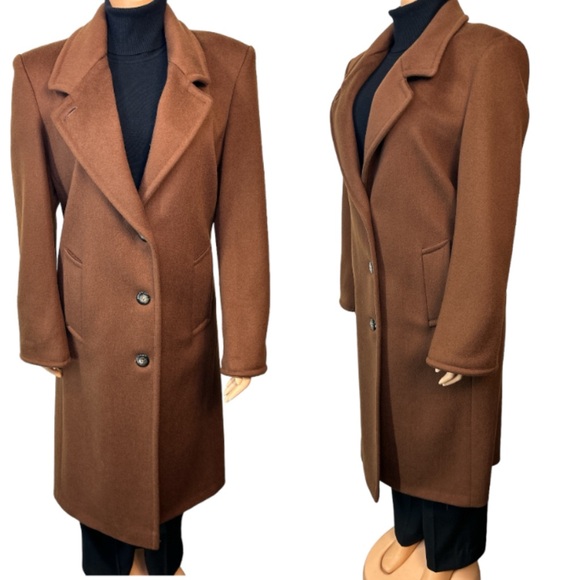 Ashley Scott Petite Coat Pure Wool Caramel mid length 100% Pure Wool Size SP - Picture 17 of 17